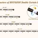 Bronze Curtain Rods 2 Pack, HOTOZON Curtain Rods for window 32 to 58 Inch, New Splicing Window Rod for Windows, 3/4 Inch Single Drapery Rod with Netted Finials