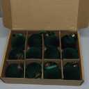 12 Pcs Velvet Christmas Balls Bulk Shatterproof Plastic Christmas Tree Decorations for Decorative Hanging Baubles (12, Blackish Green, 2.36Inch)