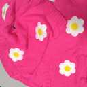 Womens Floral Cardigan Sweaters Long Sleeve Open Front Y2K Cropped Knit Cardigan 90s Aesthetic Shrug Back to College Outfits Magenta S