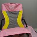 Homcosan Portable Low Folding Beach Chairs Set of 2 - Lightweight Camping Chairs for Adults with Cup Holder & Storage Pockets, Carry Bag Included (Pink & Yellow)