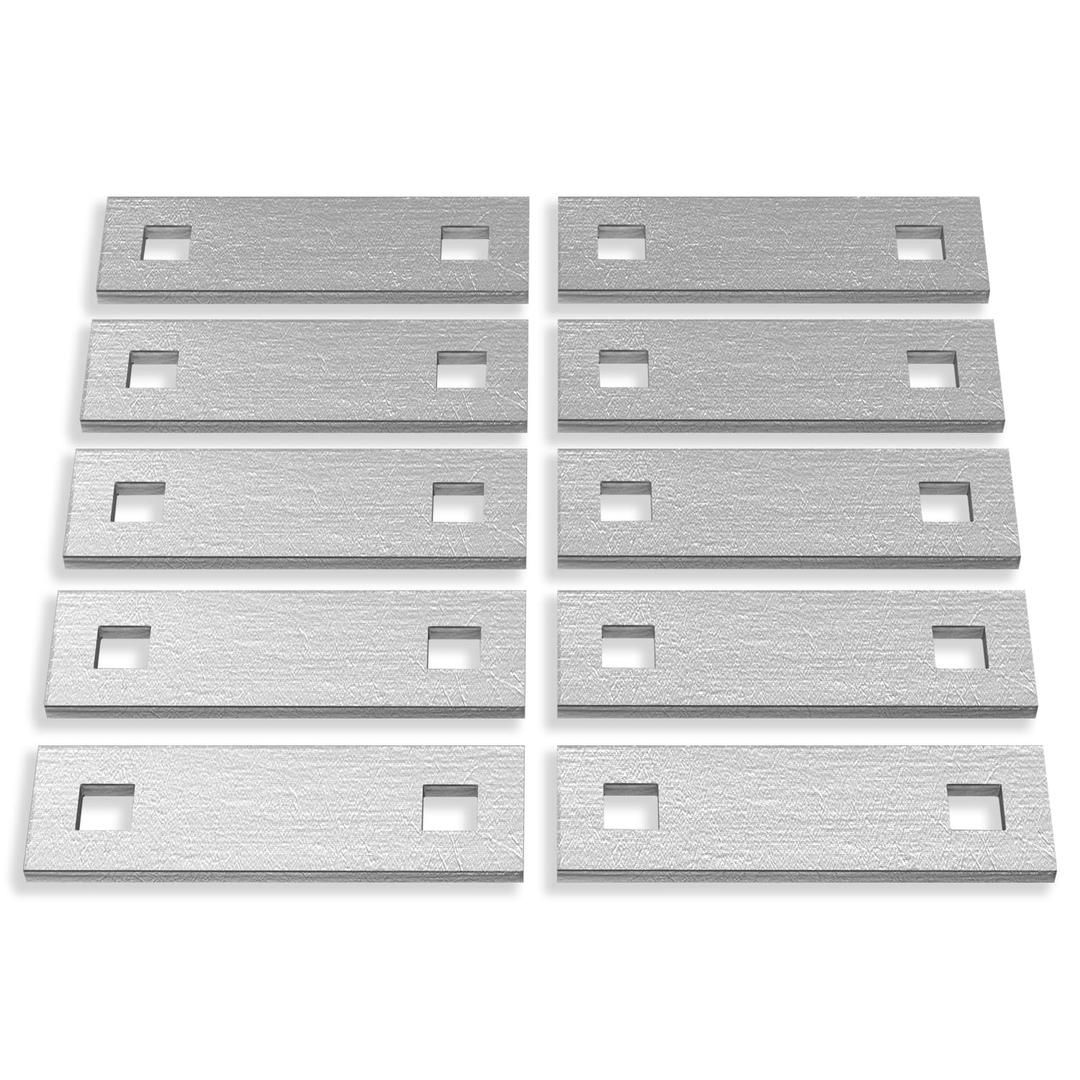Stationary Dock Washer Plate 10 PCS, 1.5x5 Galvanized Steel Boat Washer Plate, Heavy Duty Floating Dock Plate with 1/2" Holes, Thickness 6mm, Ideal for Dock Maintenance - NO Carriage Bolts