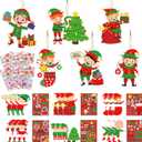 24 Pack Christmas Elf Ornament Crafts DIY Elf Hanging Decorations Make Your Own Christmas Craft with Xmas Craft Stickers for Winter Holiday Xmas Party Supplies Home Class Activities