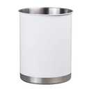 For Heavy Gauge White 5 in. Dia. x 6-1/4 in. H Small Stainless Steel Tool Crock Utensil Flatware Holder