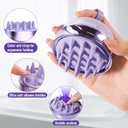 SHINLEA 2 in 1 Scalp Massager Hair Growth,Scalp Scrubber with Soft Silicone Bristles for Dandruff Removal,Shampoo Brush for Exfoliation,Head Massager for Both Wet and Dry Use (Purple)