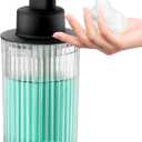 Automatic Soap Dispenser Foaming Touchless: 9oz Black Acrylic - Rechargeable Electric Smart Auto Foam Soap Dispenser - Hand Dish Bathroom Kitchen