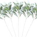 Realistic Simulation Leaves 5pcs Artificial Rabbit Ear Leaves Light Green Decorative Ornaments Perfect for Wedding Home Party Garden Decor