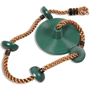 REDCAMP Climbing Rope Swings for Trees, Heavy Duty Plastic Disc Swing Seat for Kids and Adults with Hanging Strap and Snap Hooks, Green