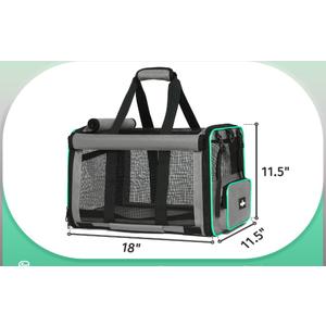Paw Ballet Pet Carrier, Collapsible Airline Approved Dog Cat Carrier, Soft Top Load Cat Carrier Bag for Small Medium Cat & Dog Under 20 lbs, Cat Travel Carrier Bag with Safety Lock Zipper, Gray