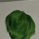 Men's Green Wig Short Straight Green Boys Anime Wig Heat Resistant Synthetic Hair for Halloween Cosplay