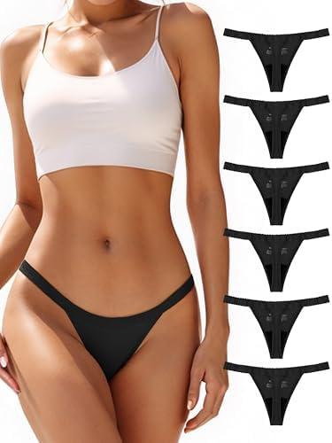 TIICHOO Period Thong Underwear for Women Lace Period Panties Thong Light Absorbency Leakproof Underwear Pack of 5, S