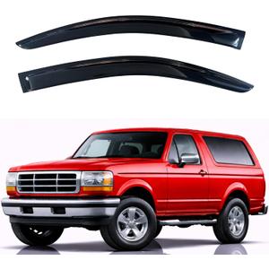 KPY Rain Guards Fit for 1980-1996 Ford Bronco, Out-Channel Window Visors Vent Wind Deflectors 2PC, Truck Accessories for 1980-1996 Ford F150 F250 F350