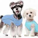 T'CHAQUE Dog T-Shirt for Extra Small Dog 2 Pack, XS Dog Clothes with Reflective Strips, Sleeveless Pullover Puppy Clothes, Lightweight Tank Top Stretchy Vest for Chihuahua Teacup, Blue-XS