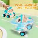 Push and Go Toy Cars for 1 2 3 Years Old Boys Toddlers Girls Kids Animal 360 Rotate Face Changing Baby Cars Toys Infant 6-12-18 Months Toys for First Birthday Gifts for One Two 1-3 Year Old
