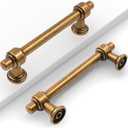 10 Pack 3.75"(96mm) Antique Brass Cabinet Pulls Kitchen Cabinet Handles Vintage Cabinet Hardware Drawer Pulls for Bathroom Cupboard CK0081