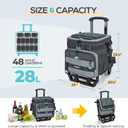 TOURIT Collapsible Cooler with Wheels, Insulated Rolling Cooler with All-Terrain Cart, Waterproof Soft Sided Cooler Bag for Beach, Picnic, Camping, Shopping, Travel