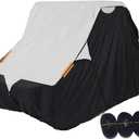 UTV Cover with Heavy Duty 420D Oxford Fabric, Side by Side UTV Cover Protects from Rain, Hail, Leaves and UV, 165x70x75 Utility UTV Cover Fit Polaris Can-Am Defender (Black & Silver)