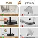 Bedside Table Lamp Set of 2: Dimmable Nightstand Bedside Lamps with USB A and C Ports, Modern Metal and Pleated Fabric Shade Black Desk Lamp for Bedroom Living Room Home Office Reading