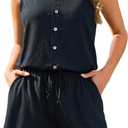 Tempt Me Women Romper Swimsuit - One Piece Bathing Suit with Shorts Modest Boyleg Swim with Pockets 2025 (Black), 22W