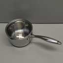 1 Quart Triple Stainless Steel Saucepan with Lid, Ramen Pot with Clear Glass Cover, Small Sauce Pan for Cooking Oatmeal, Induction-Ready, Dishwasher-Safe, Suitable for All Stoves