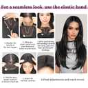 Isaic Hair Toppers for Women 24 Inch Synthetic Hair Pieces, 360° Clips In and Adjustable Bandage Layered Toppers, Toppers Hair Pieces Add Volume for Thinning Hair and Daily Use (Brown Black)