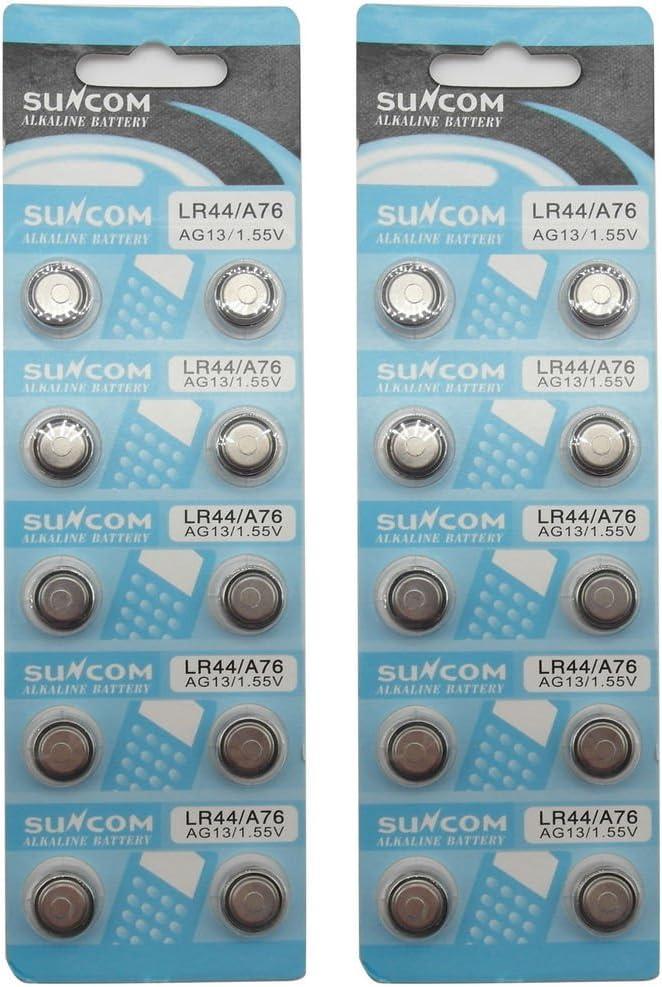 (20 pcs AG13 Alkaline 1.5V Button Cell Battery Single Use LR44 A76 G13R S76E MS76H MS76 Watch Toys Remotes Cameras