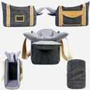 Dog Purse Carrier with Soft PillowsDog Tote Bag with Pockets and Secure Harness Clip,17 * 9.5 * 9inches for Small Dogs and Puppies,Outing,Travel,Vet