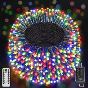 197FT 600 LED Christmas Lights Outdoor, Multicolored Christmas Tree Lights Plug in, 8 Modes Twinkle String Light for Bedroom Wedding Party Ceiling Xmas Home Decorations