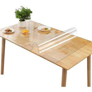 Rectangle 42 x 60 Inch Clear PVC Table Cover Protector Desk Vinyl Thickness 1.5mm Waterproof Plastic Tablecloth Anti-hot Transparent Table Pad (42 x 60 Inches, 1.5mm)