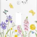 Flower Butterfly Light Switch Cover Plates Decorative Single Toggle Wall Plate, 1 Gang Lightswitch Cover