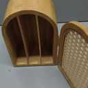 Bamboo Phone Box,Premium Cell Phone Box for Family Time, Cell Phone Jail with Charging Holes,Phone Lock Box Holds 6 Phones (Mocha)