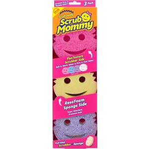 Scrub Daddy Scrub Mommy Sponges - Dish Scrubber + Non-Scratch Cleaning Sponges Kitchen, Bathroom + Multi-Surface Safe - Dual-Sided Dish Sponges for Scrubbing - Online Exclusive (3 Count)