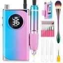 Electric Nail Drill Professional:40000RPM Electric Nail Drill Machine,Rechargeable Nail Efile for Acrylic Gel Nails, Manicure Pedicure Polishing Shape Tools for Salon Home Use