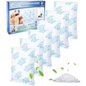 Desiccant Bag Replacement for Smart Feeders, Packs for Storage, Bags for Moisture Control for Automatic Pet Feeders, Silica Gel Desiccant Packets 6PCS (White 6Pack)