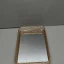 ELLDOO Perfume & Makeup Vanity Tray - Hollow-Carved Jewelry Storage, Glass & Metal Trinket Organizer for Dresser & Bathroom Countertop, Gold, Medium Size