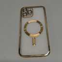 Misscase Compatible with iPhone 12 Pro Max Case MagSafe with Camera Lens Protector,Full Protection Clear Magnetic Case Compatible with MagSafe Anti-Scratch Case Cover for iPhone 12 Pro Max Gold