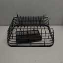 TQVAI Kitchen Dish Drainer Rack with Drying Board and Full-Mesh Silverware Utensils Holder, Black