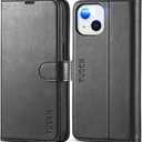 TUCCH Case Wallet for iPhone 13 (6.1") 2021, RFID Blocking 3 Card Holder Kickstand PU Leather Flip Folio, [Shockproof TPU Inner Shell] Phone Cover, Black