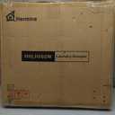 Durable Laundry Hamper with Removable Liner Bag, Heavy Duty Wheels, Wood Lid and Metal Handle - Clothes Sorter and Laundry Basket in White (110L23.43x13.58x26.37 Inches)