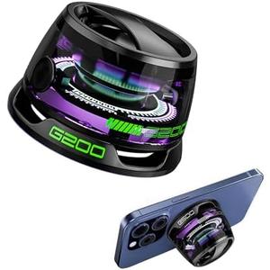 Hounyoln Magnetic Bluetooth Speaker,Multifunctional Portable G200 Speaker with Multi RGB Color Light Show-3D Surround Sound Effect,Phone Stand for iPhone, Android, TWS Pairing (Black)