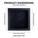 16x20 Shadow Box Frame Black Wood | with a 3/4" Usable Display Depth | Includes a Black Real Suede Texture Acid-Free Backing Board, UV Resistant Acrylic, and Hanging Hardware
