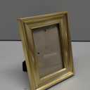 Roma Moulding 6" x 8" Gilded Gold 2" Eleganza Picture Frame - 100% Natural Wood & High Definition Glass, Used Vertically or Horizontally for Tabletop Display Traditional Style Frame