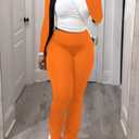 Nimsruc 2 Piece Outfits for Women Casual Sweat Sets Long Sleeve Matching Set Jogging Suits Tracksuits Orange M