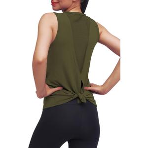 Mippo Workout Tops for Women Yoga Tank Tops Muscle Tank Athletic Shirs Workout Clothes (Green, XS)