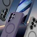 MATEPROX Magnetic Compatible with Samsung Galaxy S25 Ultra Case, Stylish Slim Translucent Matte Protective Cases with Screen Protector for S 25 Ultra 6.9'' 2025-Blue