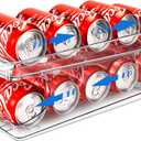 Rolling Soda Can Organizer for Refrigerator Can Dispenser for Beer Soda Seltzer Pop Can Soda Organizer for 10 Standard Size 11.15oz or 12oz Cans Holder Storage Pantry Organization