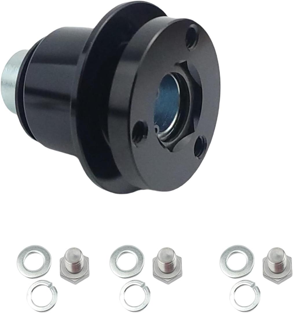 3 Hole Steering Wheel Quick Release Hub Adapter Kit, Black Aluminum Alloy Car Universal 360 Degree Disconnect Hub Fast Disassembly