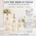PROY 3 Pcs Clear Acrylic Pedestal Stands, Square Display Risers for Weddings, Parties & Home Decor, Crystal Lucite Columns for Flowers, Cakes & Art, 31.5/27.6/23.6 Inch Tall