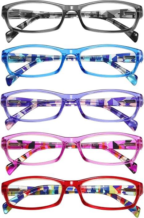 Gaoye Reading Glasses for Women, 5 pack Fashion Readers for Women Spring Hinge Eye Glasses, Blue Light Reading Glasses, 3.5 x