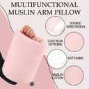 Baby Feeding Arm Pillow Breastfeeding Bottle Nursing Cozy Cradle Pillow for Newborn Soft Double Sided Muslin Cotton Head Support Comfortable Feeding for Mom(Pink,Simple)