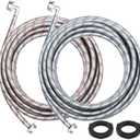 Sosation 20ft Washing Machine Hoses 2 Pack with Universal 90° Elbow End for Flexible Installation,Octagon Connections Burst-proof 3/4" FHT Standard Thread Braided Stainless Steel Washer Supply Lines